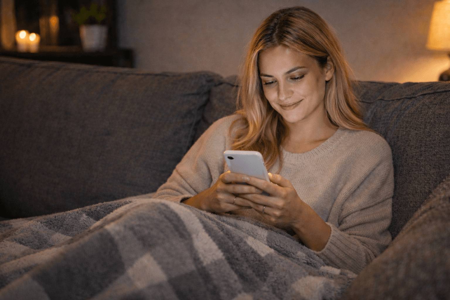 Professional tester using smartphone